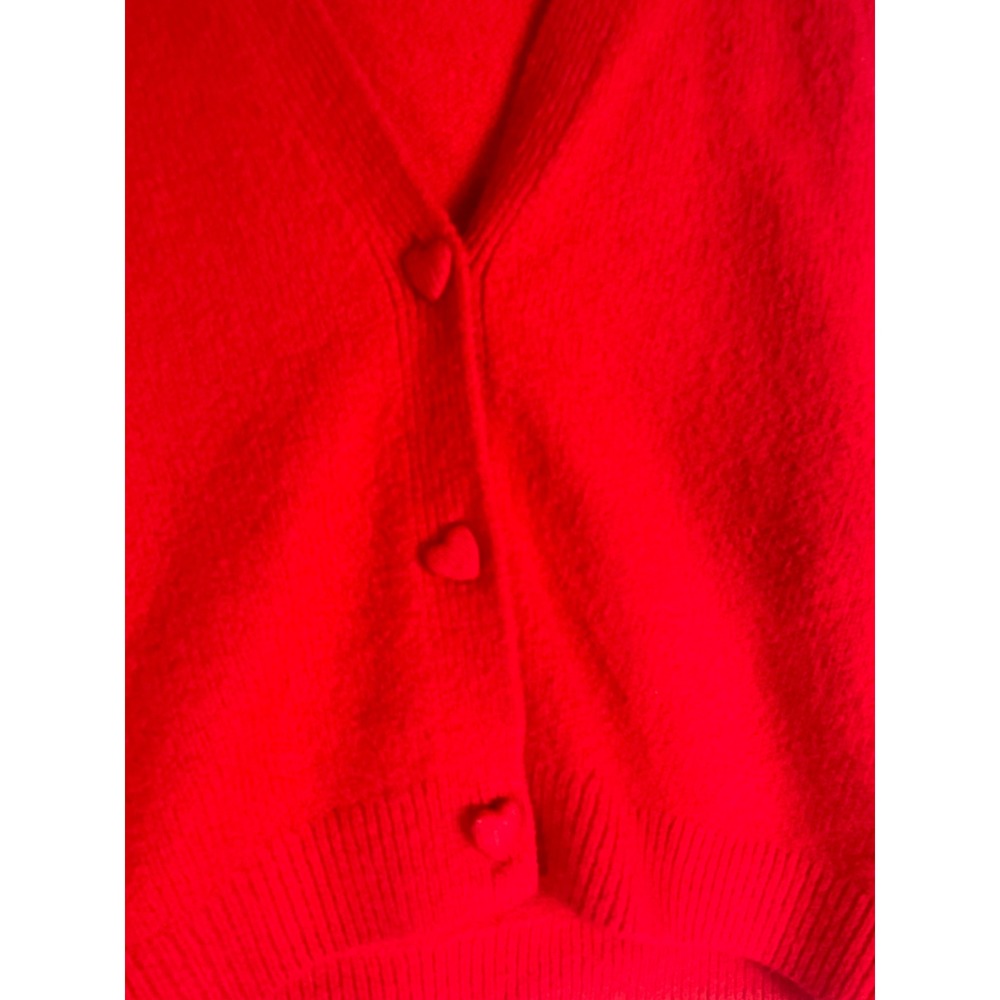 Red Cardigan Sweater Womens M Cupcakes and Cashmere V Neck Button Front - Picture 9 of 10